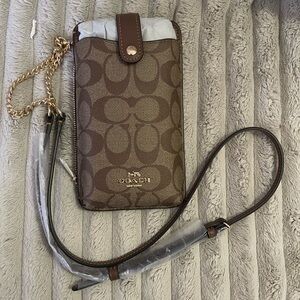 Coach Phone Crossbody Bag with Monogram Design